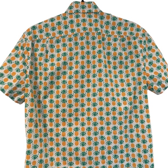 J.Crew Factory White Multi Pineapple Print Button Down  Shirt Size S Slim - Picture 7 of 9